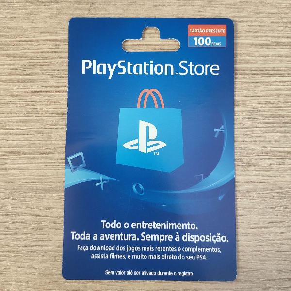 cartão presente playstation - 100 reais