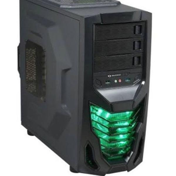 gabinete gamer raidmax cobra led verde usb 3.0 fronta preto,