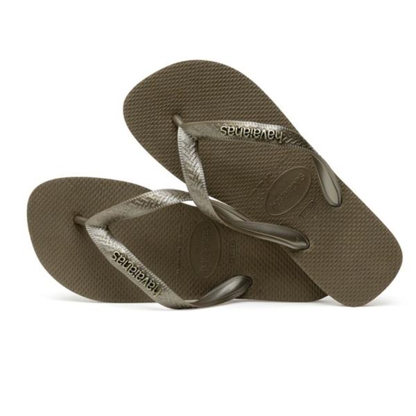 havaianas 37/38 metálica khaki escura