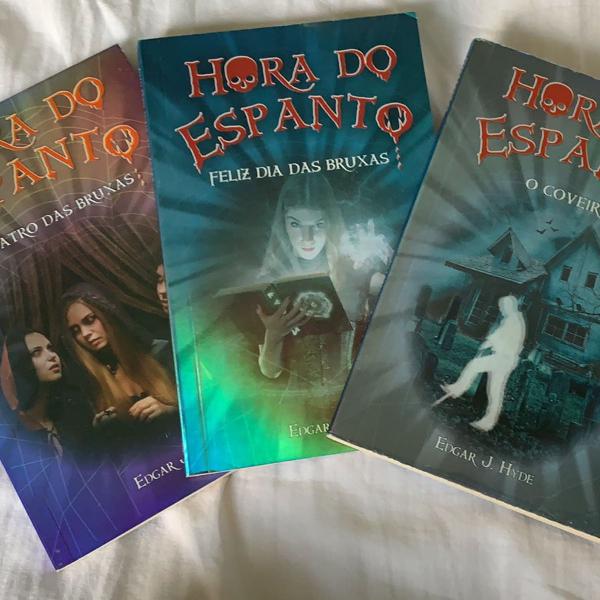 kit 3 livros hora do espanto teatro das bruxas, feliz dia