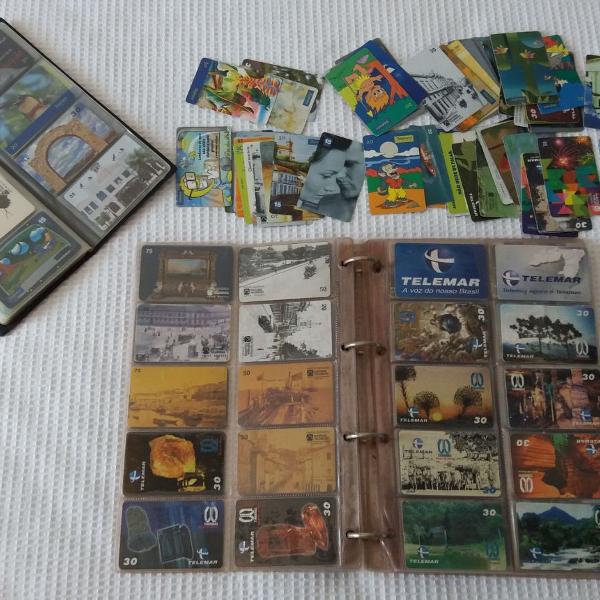 linda coleção de cartões telefônicos antigos