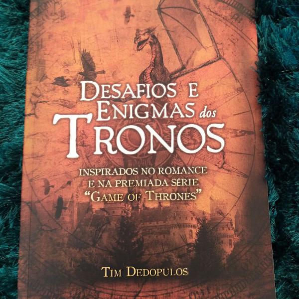 livro "desafios e enigmas dos tronos" game of thrones