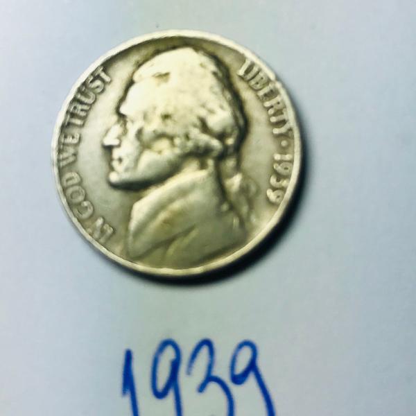 moeda 5 cents 1939 - peça colecionador