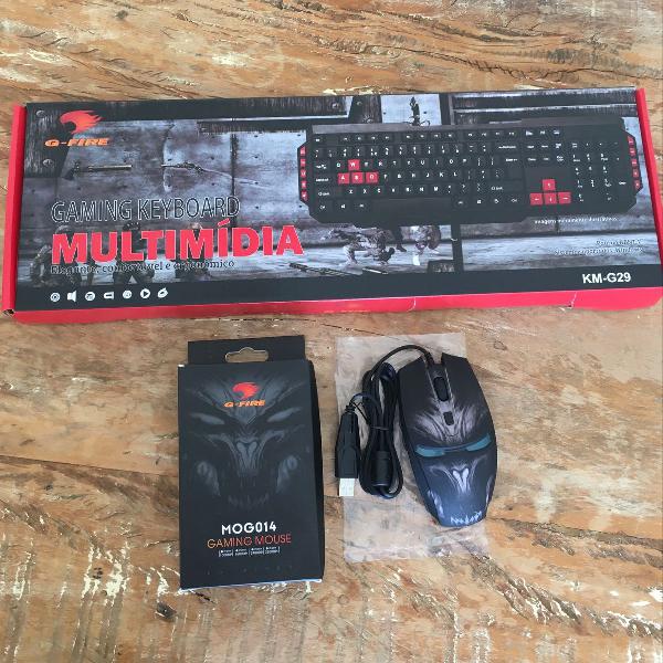 mouse e teclado gamer g-fire novo