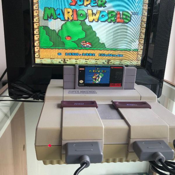 super nintendo completo + mario world