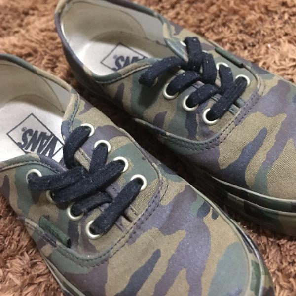 tenis vans camuflado verde militar original