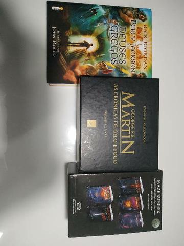 Box livros Maze Runner, Game of thrones e Percy jackson