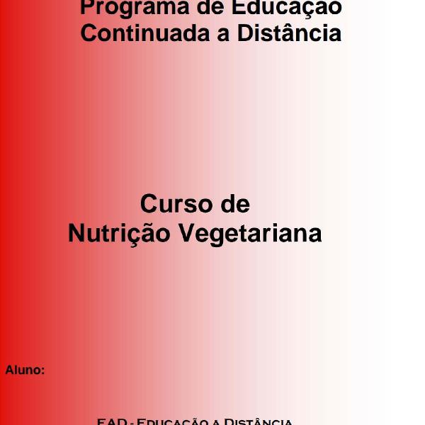 CURSO DE NUTRIÇÃO VEGETARIANA E-BOOK