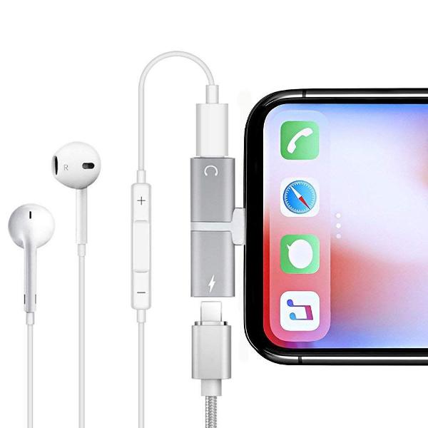 adaptador 2 em 1 p carregar e ouvir música iphone