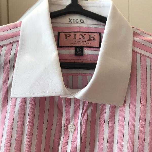 camisa social/ thomas pink / tamanho g ou 16 1/2