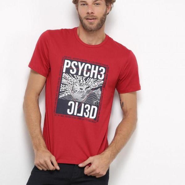 camiseta all free estampada masculina vermelho