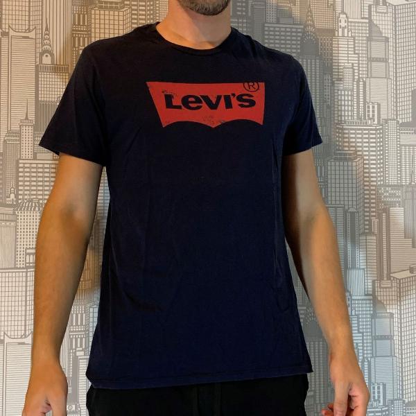camiseta masculina levis tamanho m azul usada