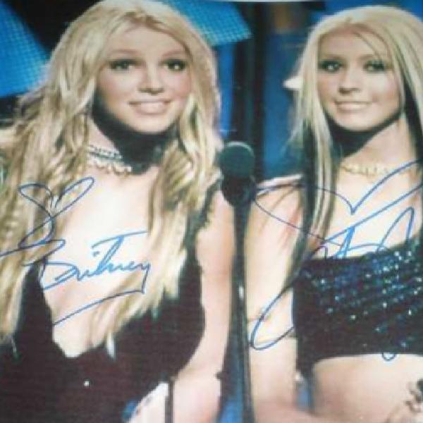 foto Autografada Decorativa Britney Spears e Christina