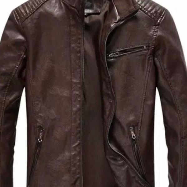 jaqueta couro masculina preta nova com etiqueta