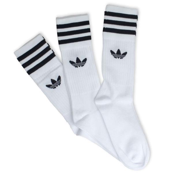 meia adidas solid crew-3 pares branca