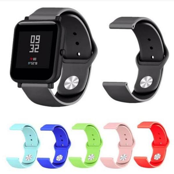 pulseira lisa silicone 20 mm xiaomi amazfit bipp68/p70/p80