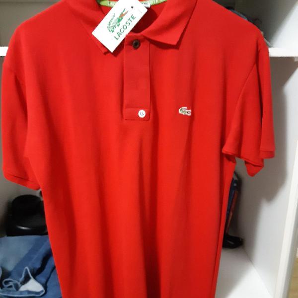 Camisa pólo Lacoste vermelha tamanho G
