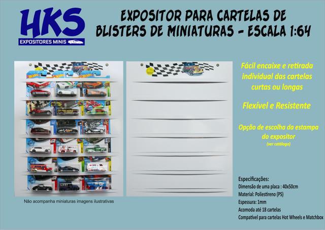 Expositor de cartelas de miniaturas de carro - Escala 1:64