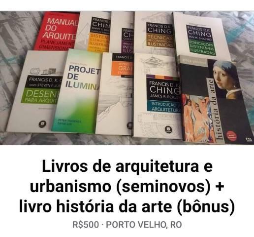 Livros de arquitetura e urbanismo (seminovos) + livro