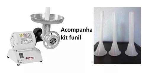 Moedor De Carne Elétrico Com Kit Funil + 1 Disco Rim + 1 6f