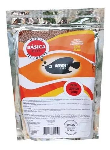 Ração Mega Food Basica Bits Alho Media 200g