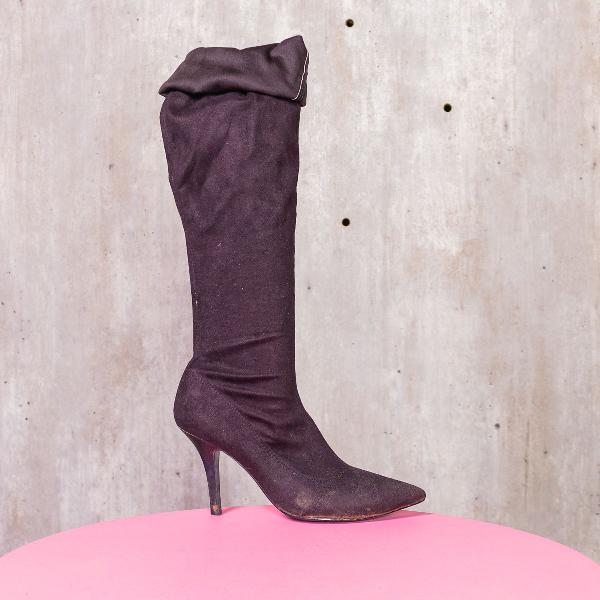 bota cano alto suede arezzo