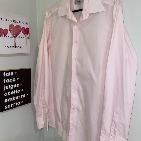 camisa brooksfield rosa clara