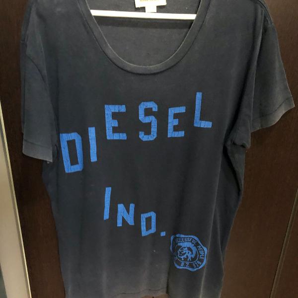 camiseta diesel estonada azul marinho