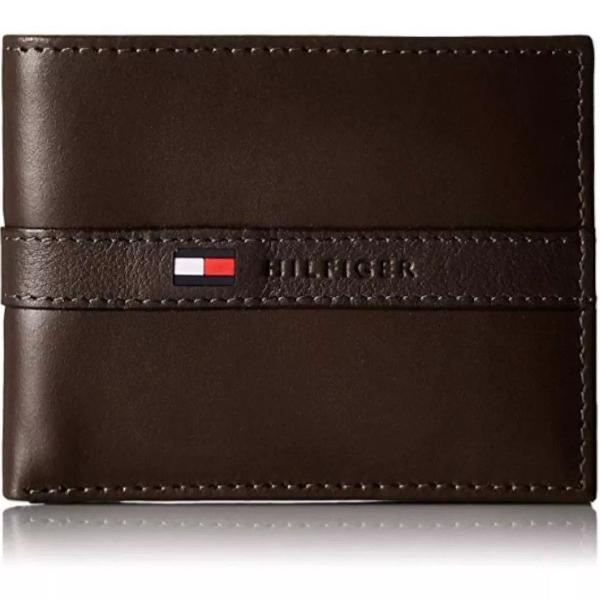 carteira masculina tommy hilfiger billfold marrom