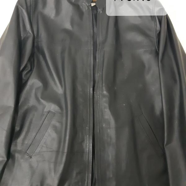 jaqueta masculina de couro legítimo