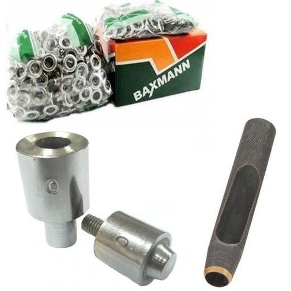 kit básico para aplicar ilhós nº 0 de alumínio