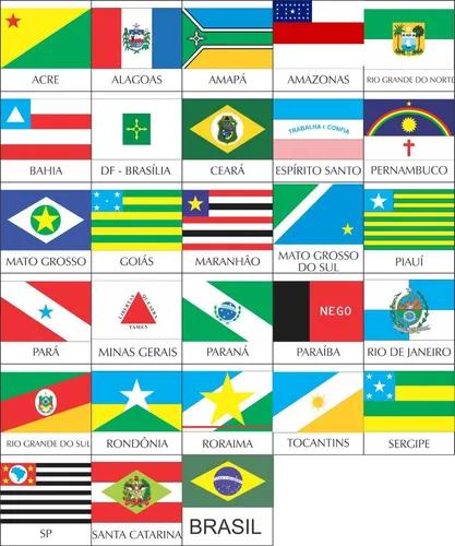 4 Und. Adesivo Bandeiras Estados Brasileiros 6,5x4,5cm A083