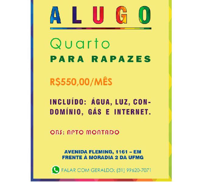 ALUGO QUARTO - BAIRRO OURO PRETO