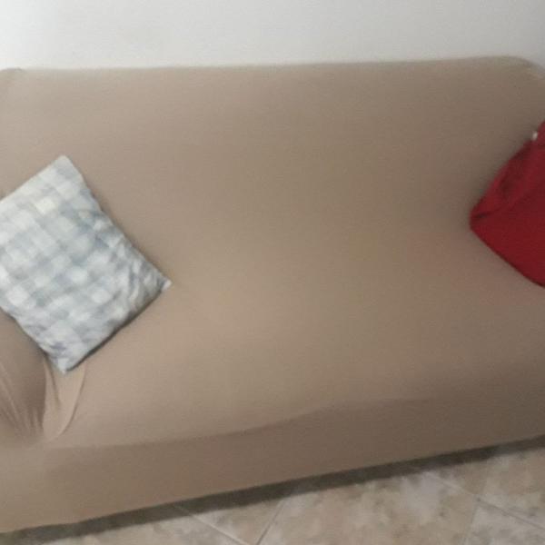 Capa de sofá 2 lugares bege