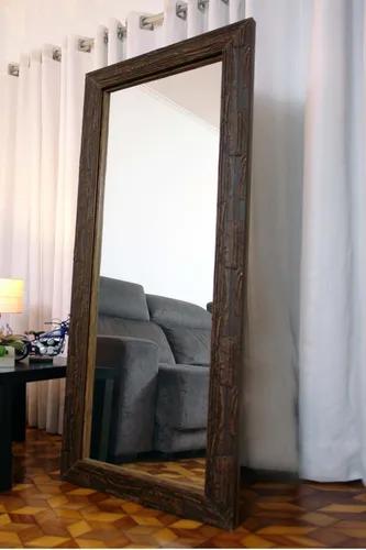 Espelho Moldura Rustica 1,68 0,68 De Chão