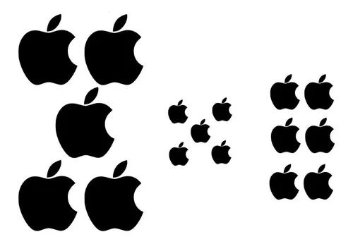 Kit 16 Adesivos Vinil Logo Maçã Apple Varias Cores