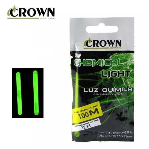 Luz Química Crown P/ Pesca 7.5 X 75mm - Cartela C/2 Peças