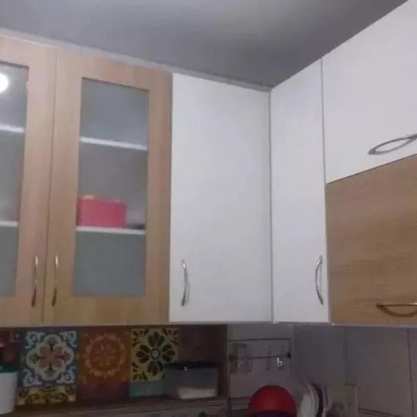 armario de cozinha em l aéreo 3 peças mdf