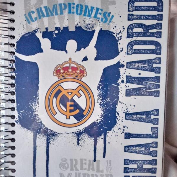 caderno universitário capa dura 15x1 300fl real madrid 1