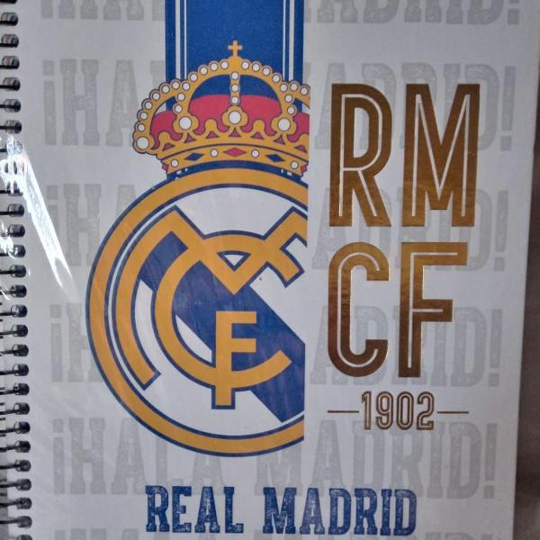 caderno universitário capa dura 20x1 400fl real madrid 1