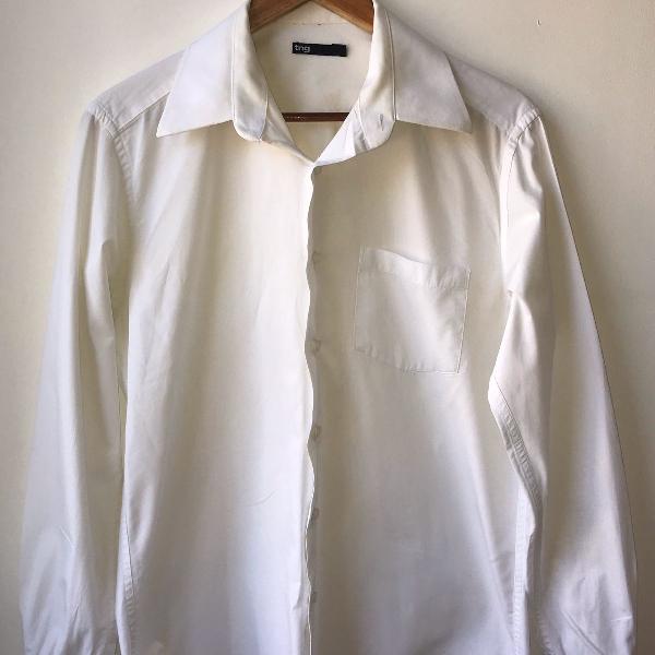 camisa social branca algodão tng