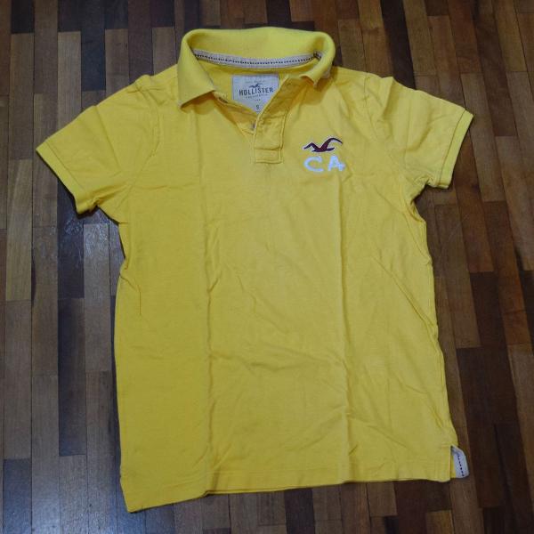 camiseta polo hollister amarela p