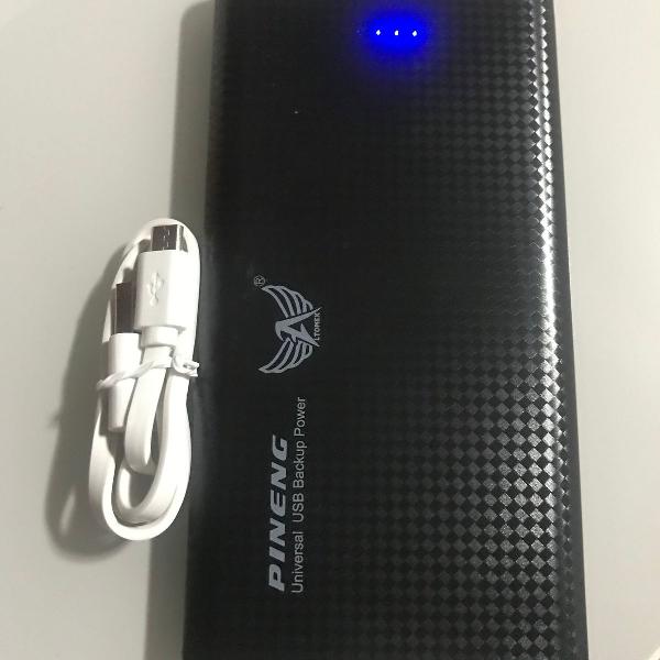 carregador portátil power bank pineng 10000mah preto e