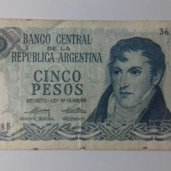 cédula 5 pesos argentinos