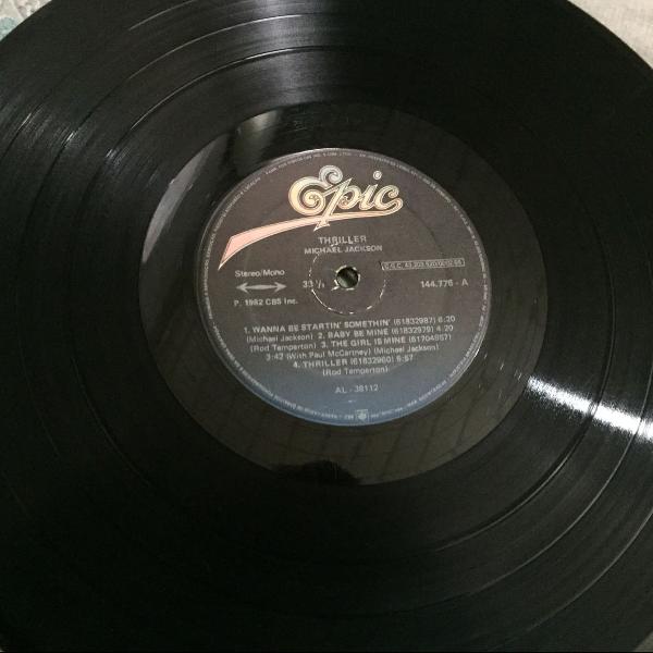 disco de vinil, lp thriller, michael jackson