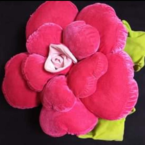 flor de pelúcia 3d - almofada decorativa