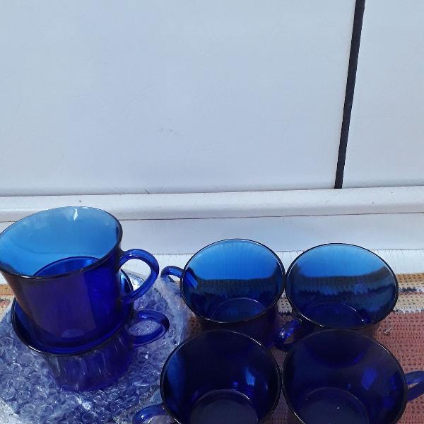 jogo de xícaras pra chá duralex azul ( ocean)