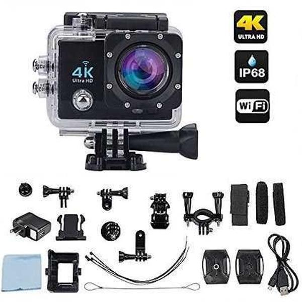 kit 1 câmera filmadora 4k full hd wifi + 1 bateria extra