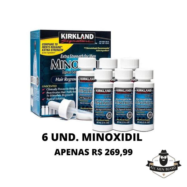 kit c/ 6 minoxidil kirkland frete grátis