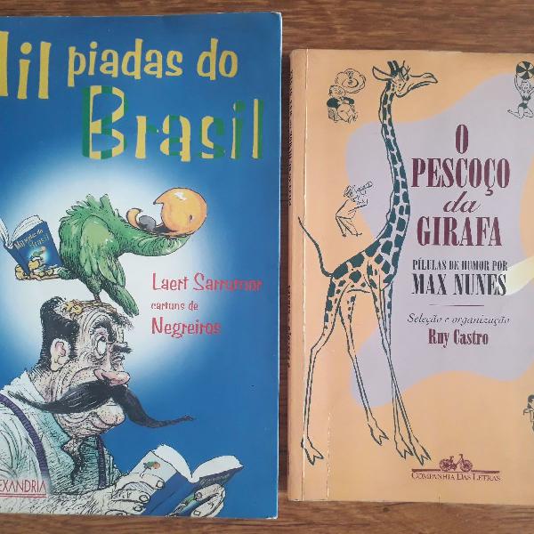kit livro mil piadas do Brasil e pescoco da giraffa